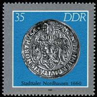 (1986-057) Марка Германия (ГДР) "Нордхаузен (1660)"    Старинные монеты II Θ